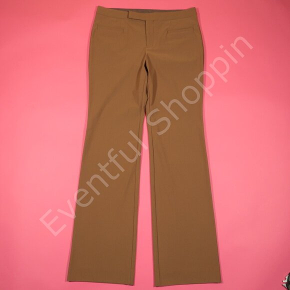Issey Miyake Heart Haat Pants Womens 4 Brown Loose Straight Stretch Trousers - Picture 2 of 9